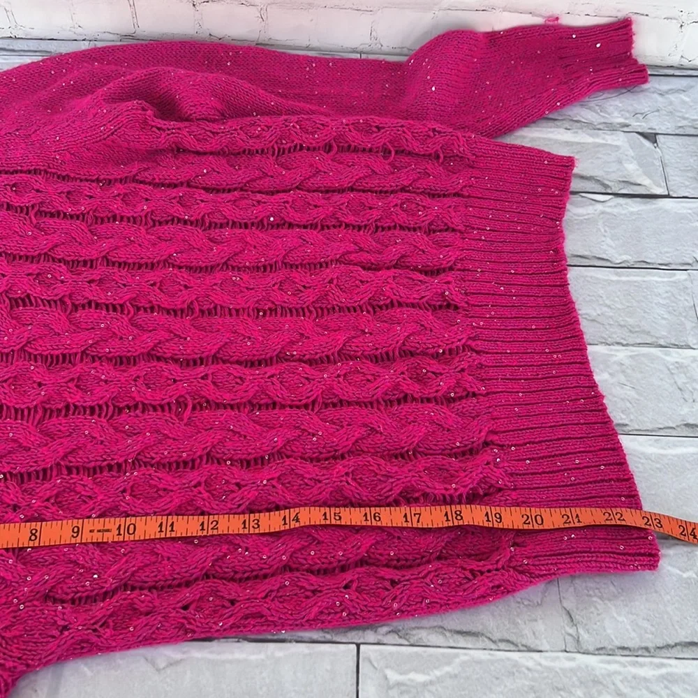 Aeropostal cable knit sequins pullover sweater
